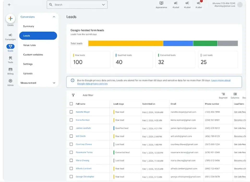 Lead Gen Dashboard